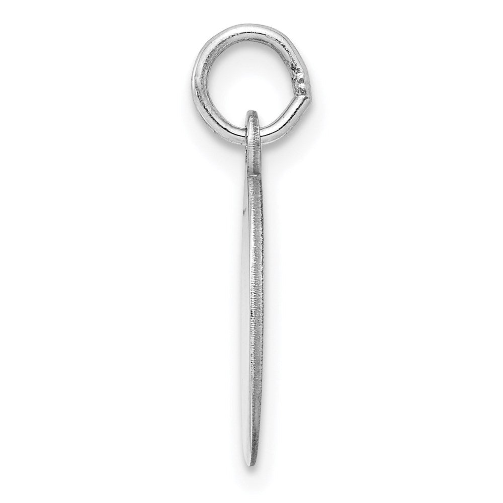 Sterlingsilber Sterl Rhodiniert-plt Gravierbar Oval Poliert Vorderseite/satin Rückseite Plättchen Charm