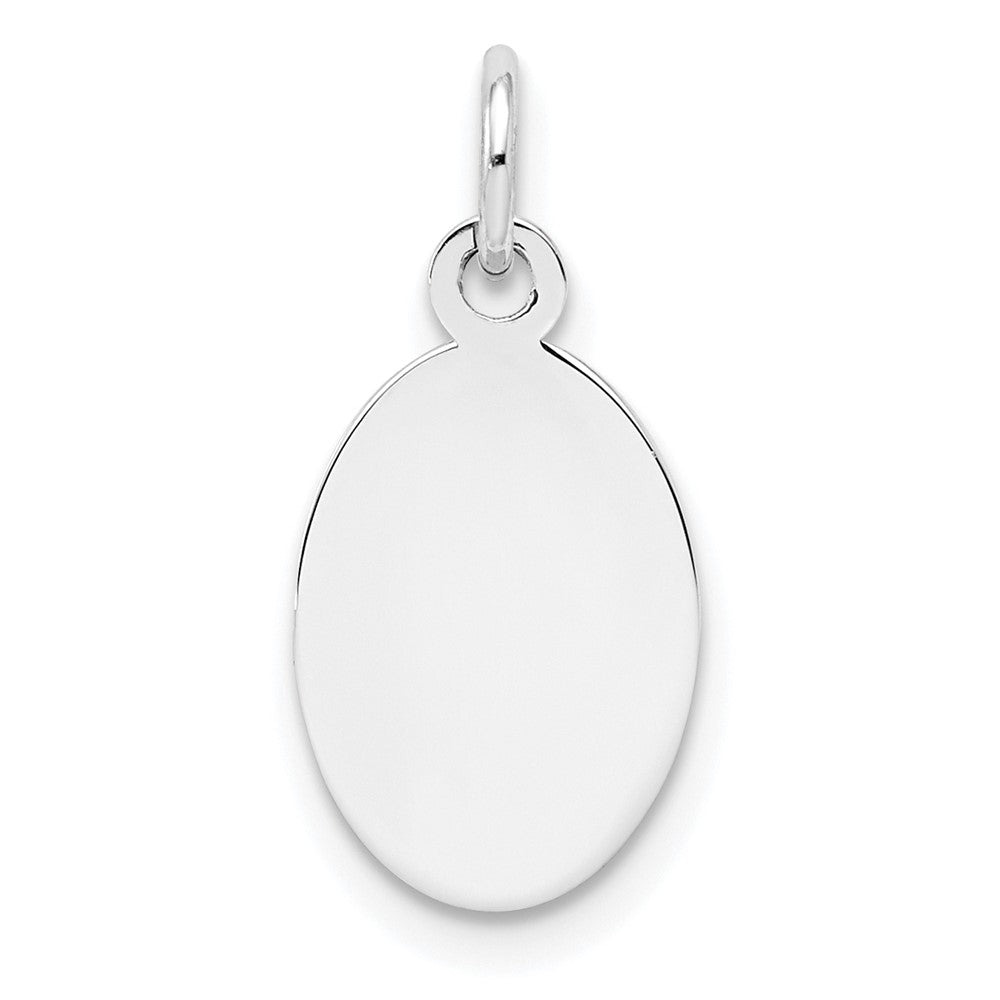 Sterlingsilber Sterl Rhodiniert-plt Gravierbar Oval Poliert Vorderseite/satin Rückseite Plättchen Charm