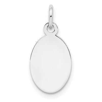 Sterlingsilber Sterl Rhodiniert-plt Gravierbar Oval Poliert Vorderseite/satin Rückseite Plättchen Charm