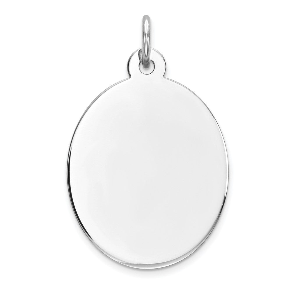 Sterlingsilber Rhod-plate Eng. Oval Poliert Vorderseite/satin Rückseite Plättchen Charm