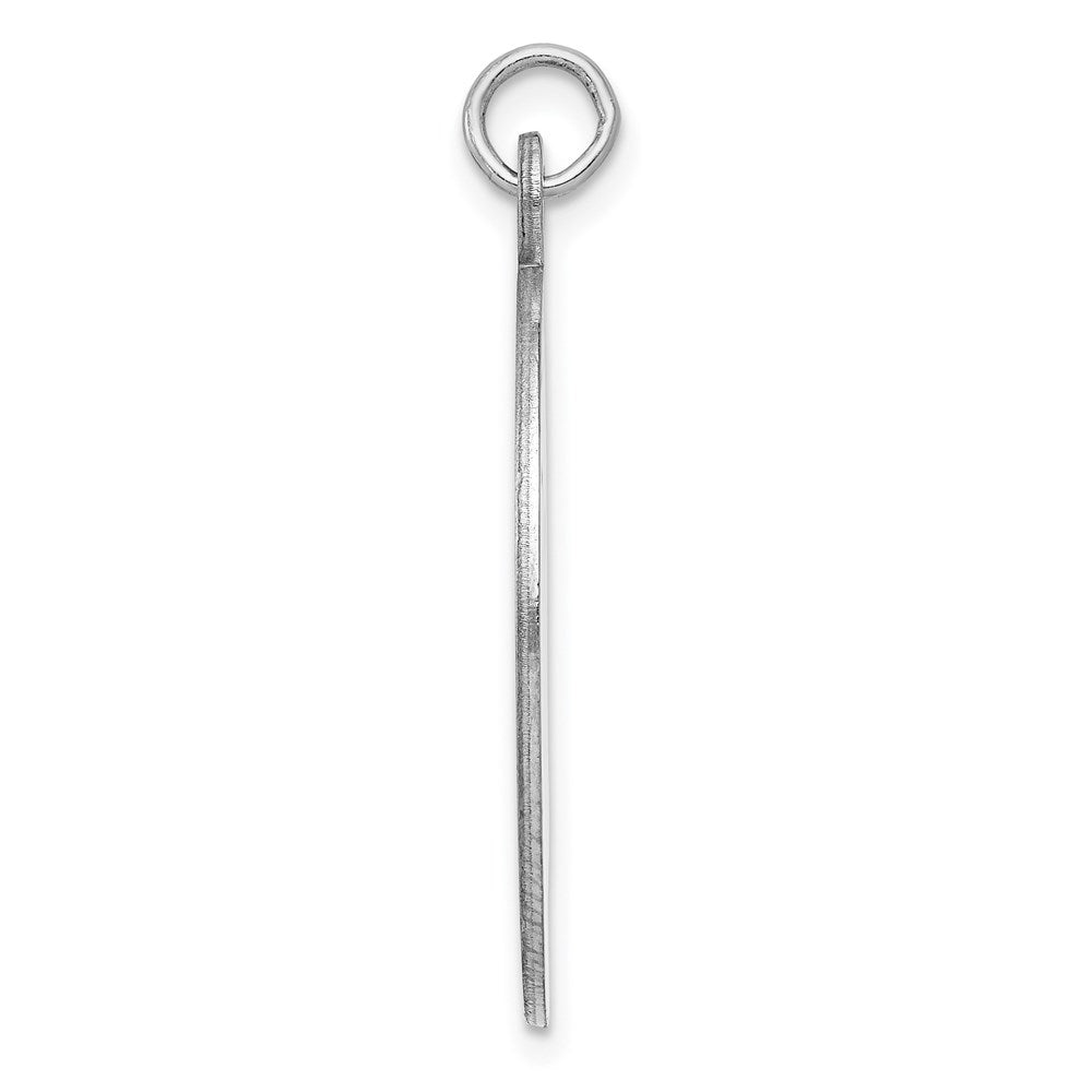 Sterlingsilber Rhod-plate Eng. Oval Poliert Vorderseite/satin Rückseite Plättchen Charm