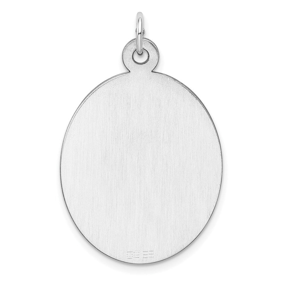 Sterlingsilber Rhod-plate Eng. Oval Poliert Vorderseite/back Plättchen Charm