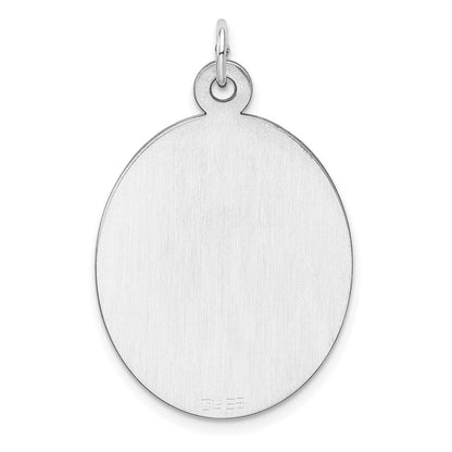 Sterlingsilber Rhod-plate Eng. Oval Poliert Vorderseite/back Plättchen Charm