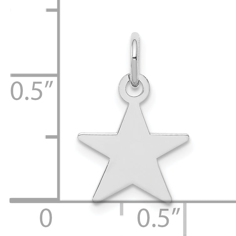 Sterlingsilber Rhodiniert Gravierbar Stern Plättchen Charm