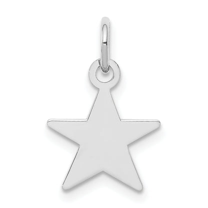 Sterlingsilber Rhodiniert Gravierbar Stern Plättchen Charm
