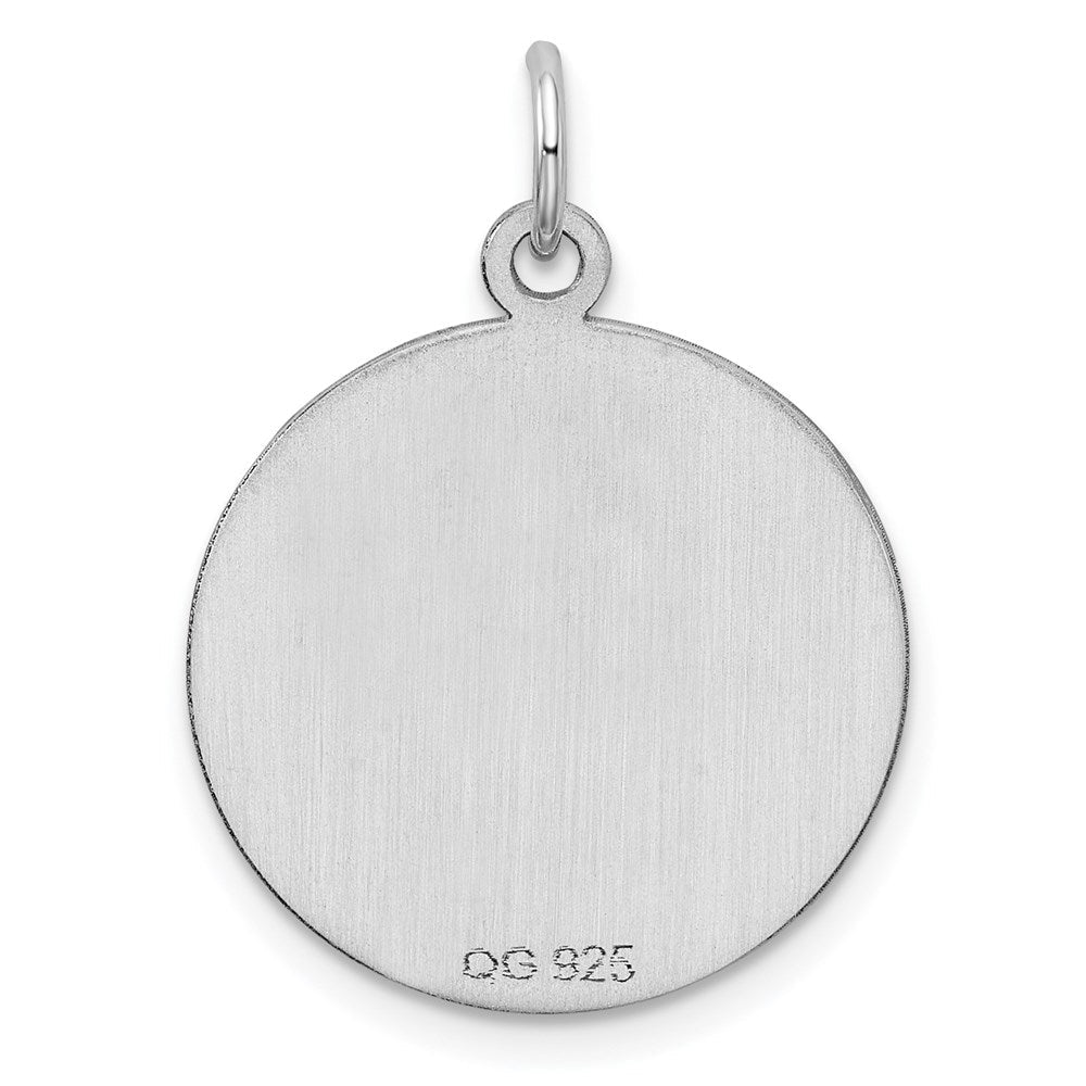 Sterlingsilber Ss Rhodiniert-plt Gravierbar Rund Gemustert Poliert Vorderseite/satin Rückseite Plättchen