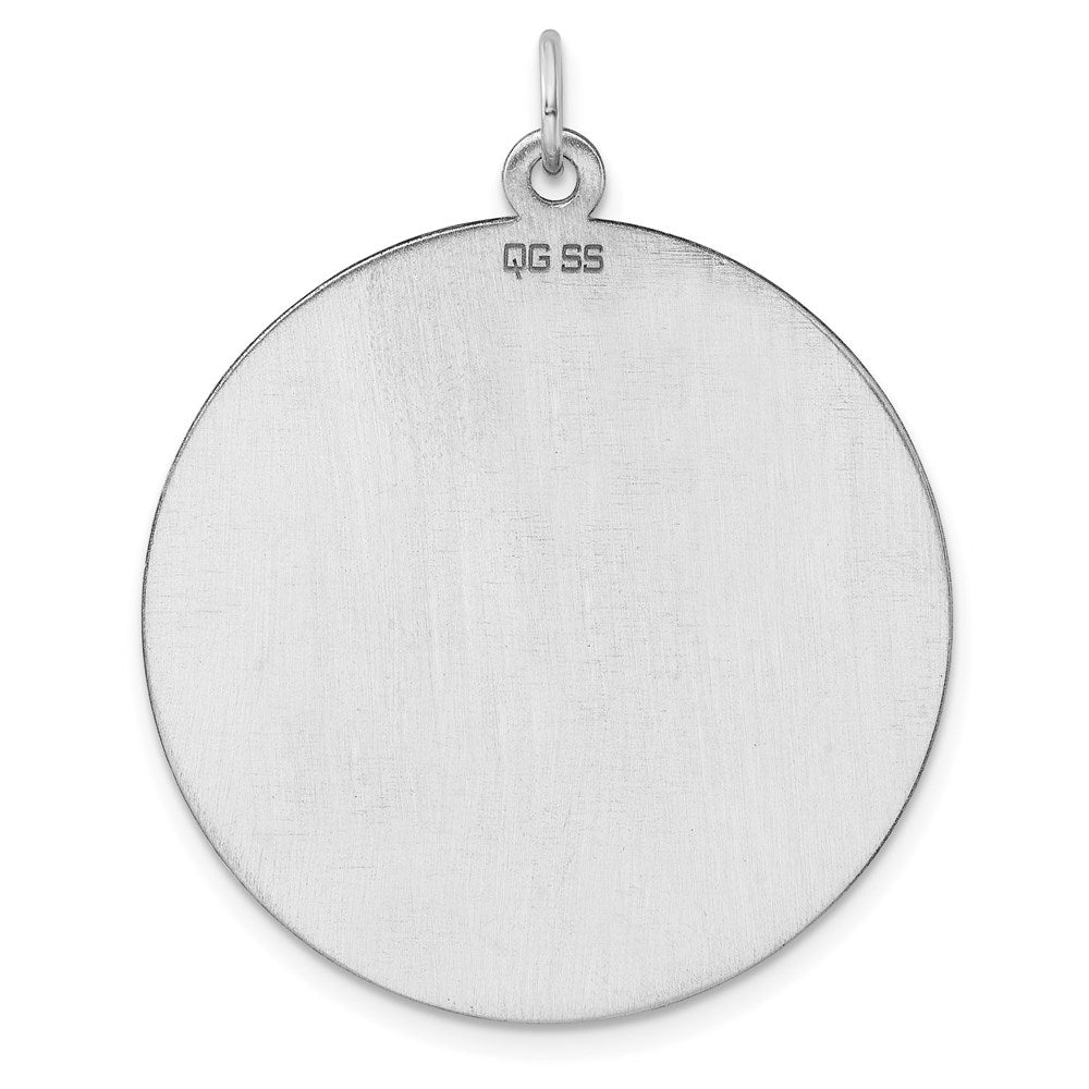Sterlingsilber Ss Rhodiniert-plt Gravierbar Rund Gemustert Poliert Vorderseite/satin Rückseite Plättchen