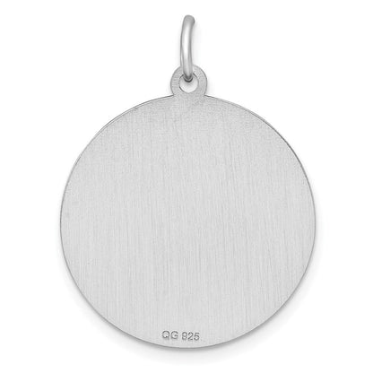 Sterlingsilber Ss Rhodiniert-plt Gravierbar Rund Gemustert Poliert Vorderseite/satin Rückseite Plättchen