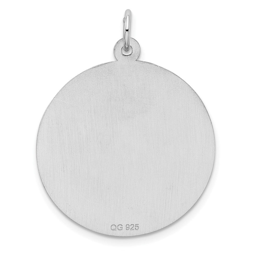 Sterlingsilber Ss Rhodiniert-plt Gravierbar Rund Gemustert Poliert Vorderseite/satin Rückseite Plättchen