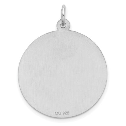 Sterlingsilber Ss Rhodiniert-plt Gravierbar Rund Gemustert Poliert Vorderseite/satin Rückseite Plättchen