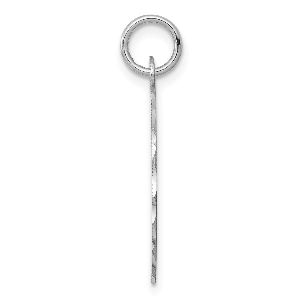 Sterlingsilber Ss Rhodiniert-plt Gravierbar Oval Gemustert Poliert Vorderseite/satin Rückseite Plättchen Charm