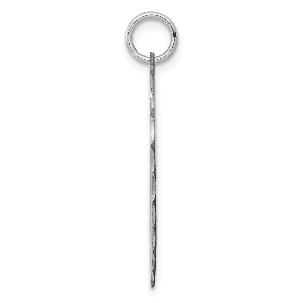 Sterlingsilber Ss Rhodiniert-plt Gravierbar Herz Gemustert Poliert Vorderseite/satin Rückseite Plättchen