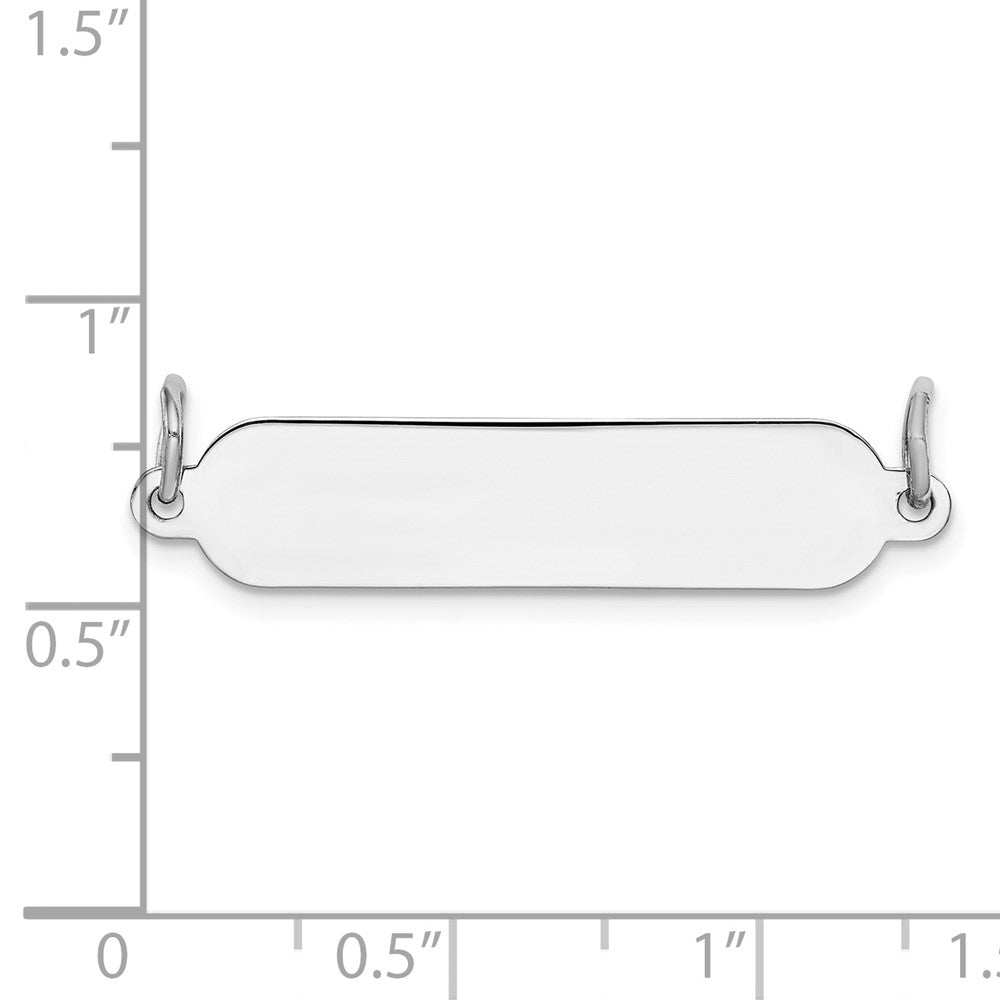 Sterlingsilber Rhodiniert-plt Gravierbar Poliert Vorderseite/satin Rückseite Platte