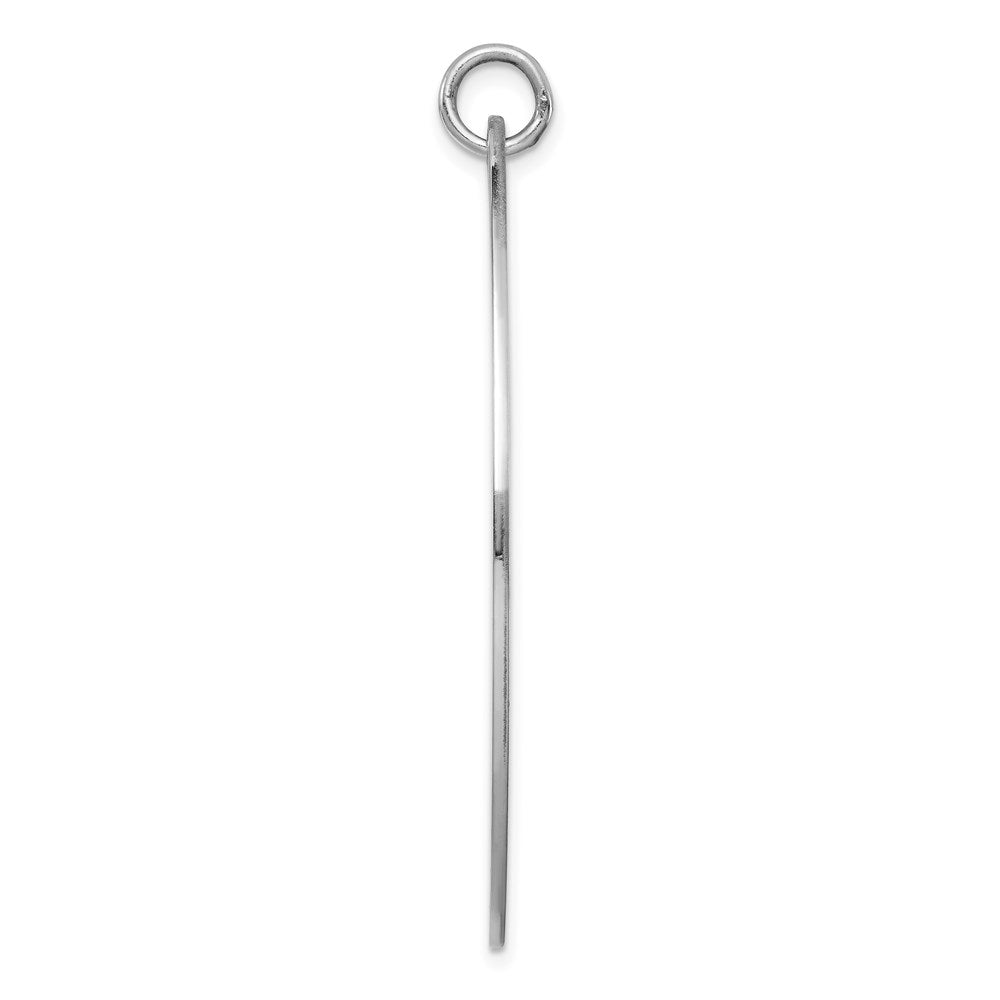 Sterlingsilber Sterl Rhodiniert-plt Gravierbar Oval Poliert Vorderseite/satin Rückseite Plättchen Charm