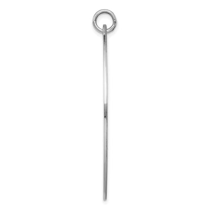 Sterlingsilber Sterl Rhodiniert-plt Gravierbar Oval Poliert Vorderseite/satin Rückseite Plättchen Charm