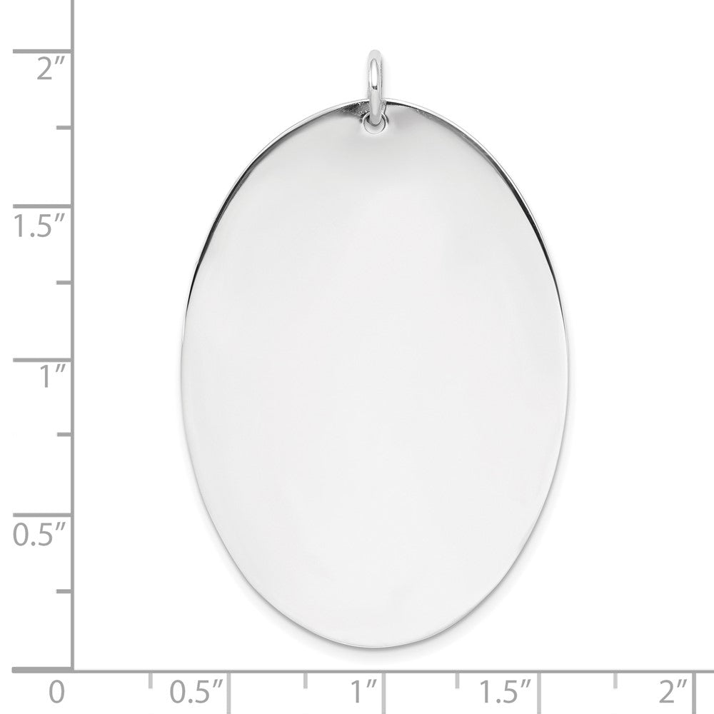 Sterlingsilber Sterl Rhodiniert-plt Gravierbar Oval Poliert Vorderseite/satin Rückseite Plättchen Charm