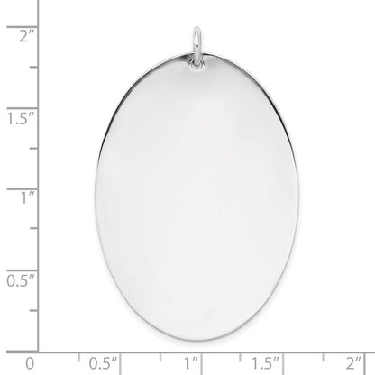 Sterlingsilber Sterl Rhodiniert-plt Gravierbar Oval Poliert Vorderseite/satin Rückseite Plättchen Charm