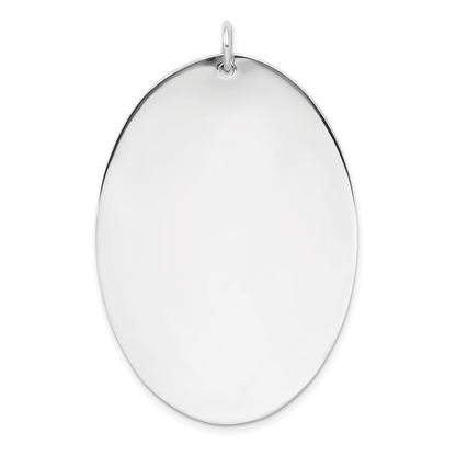 Sterlingsilber Sterl Rhodiniert-plt Gravierbar Oval Poliert Vorderseite/satin Rückseite Plättchen Charm