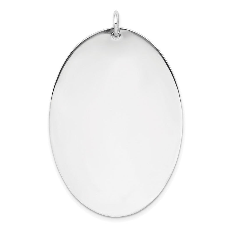 Sterlingsilber Sterl Rhodiniert-plt Gravierbar Oval Poliert Vorderseite/satin Rückseite Plättchen Charm