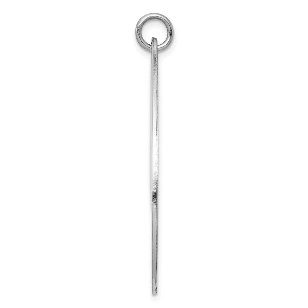 Sterlingsilber Rhodiniert-plt Gravierbar Poliert Vorderseite/satin Rückseite Plättchen Charm