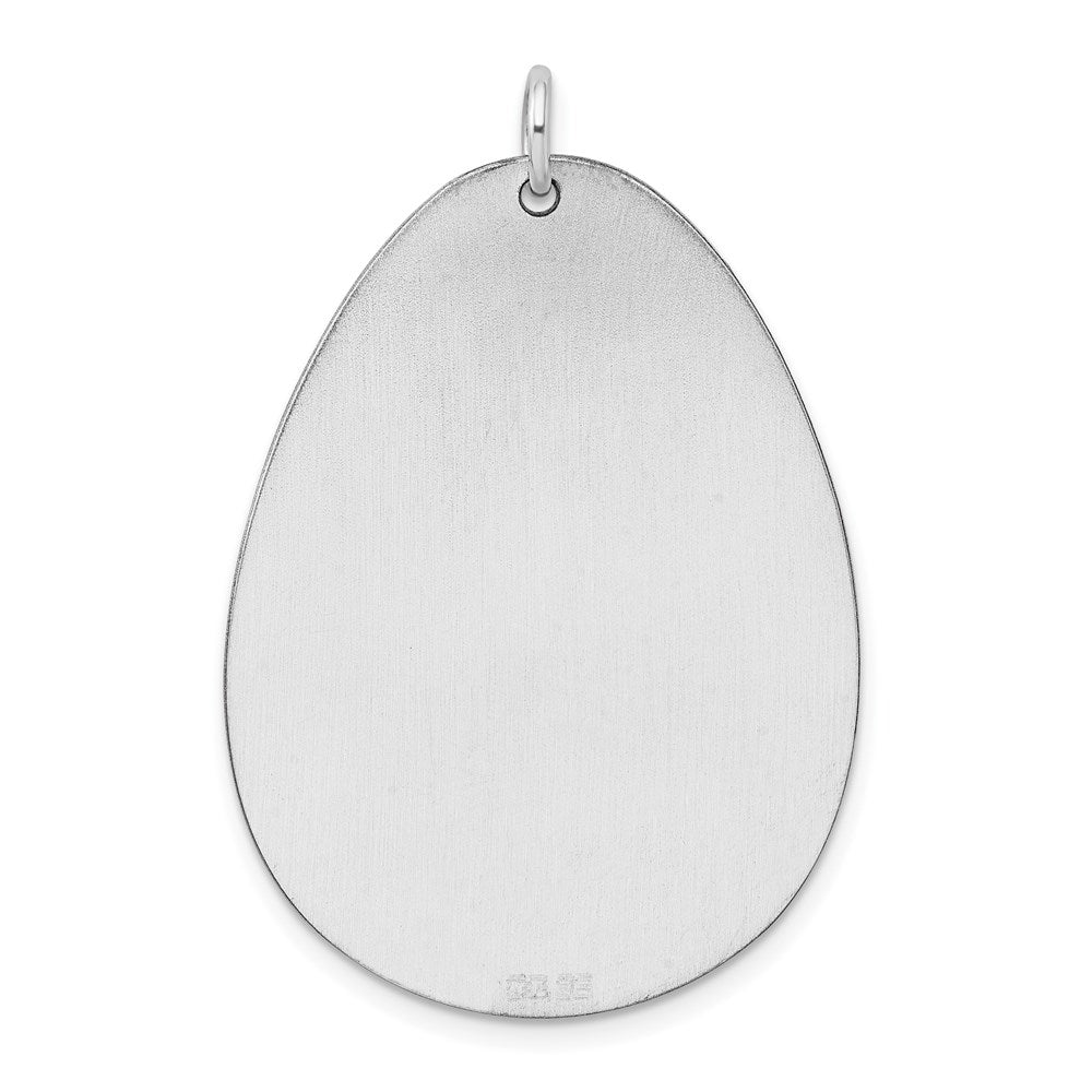 Sterlingsilber Rhodiniert-plt Gravierbar Poliert Vorderseite/satin Rückseite Plättchen Charm