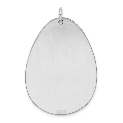 Sterlingsilber Rhodiniert-plt Gravierbar Poliert Vorderseite/satin Rückseite Plättchen Charm