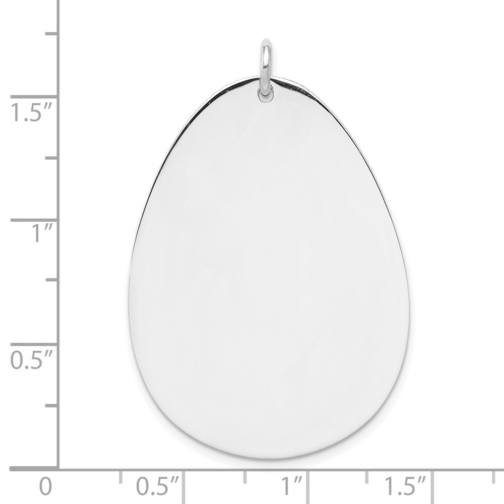 Sterlingsilber Rhodiniert-plt Gravierbar Poliert Vorderseite/satin Rückseite Plättchen Charm