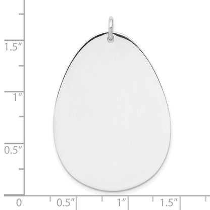Sterlingsilber Rhodiniert-plt Gravierbar Poliert Vorderseite/satin Rückseite Plättchen Charm