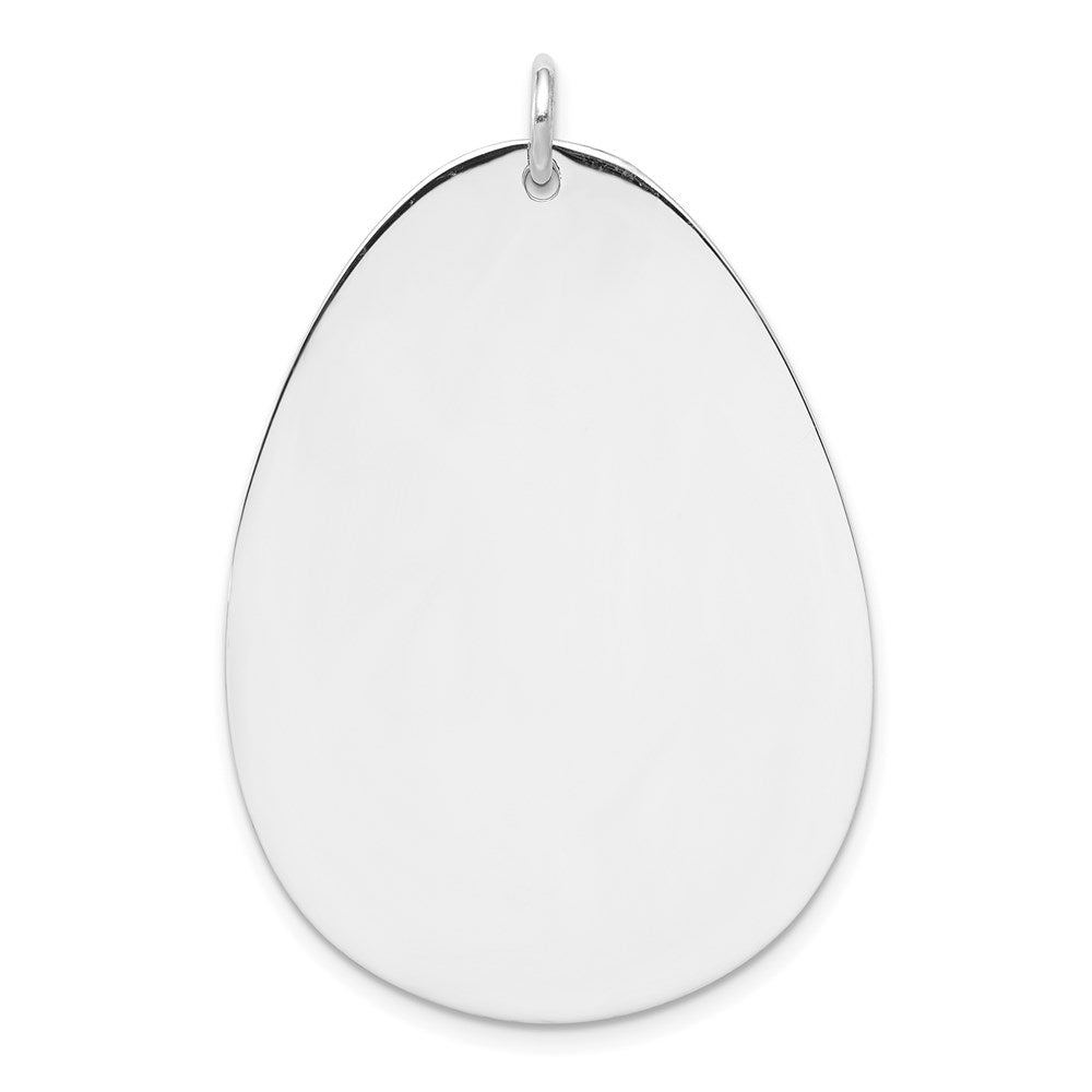 Sterlingsilber Rhodiniert-plt Gravierbar Poliert Vorderseite/satin Rückseite Plättchen Charm