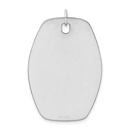 Sterlingsilber Rhodiniert-plt Gravierbar Poliert Vorderseite/satin Rückseite Plättchen Charm