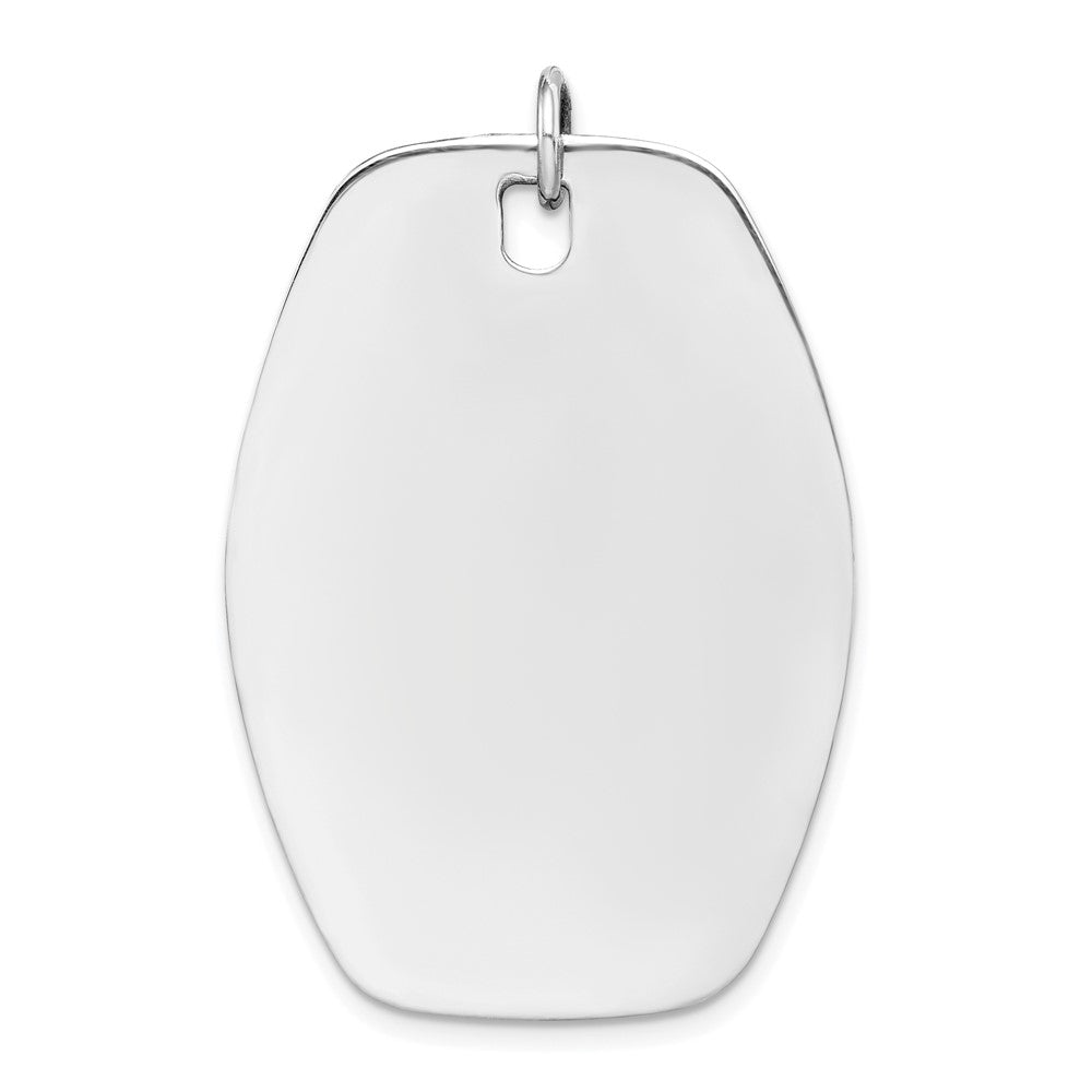 Sterlingsilber Rhodiniert-plt Gravierbar Poliert Vorderseite/satin Rückseite Plättchen Charm