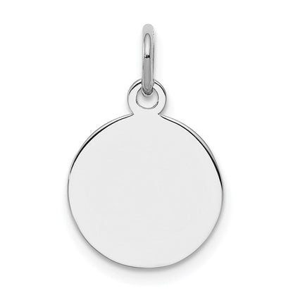 Sterlingsilber Ss Rhodiniert-plt Gravierbar Rund Poliert Vorderseite/satin Rückseite Plättchen Charm