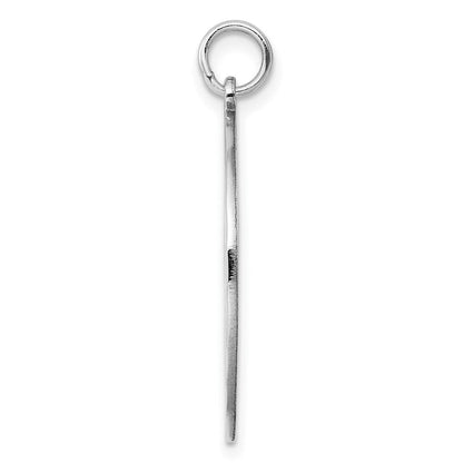 Sterlingsilber Rhodiniert Eng. Rund Poliert Vorderseite/satin Rückseite Plättchen Charm