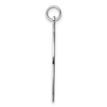 Sterlingsilber Rhodiniert Eng. Rund Poliert Vorderseite/satin Rückseite Plättchen Charm