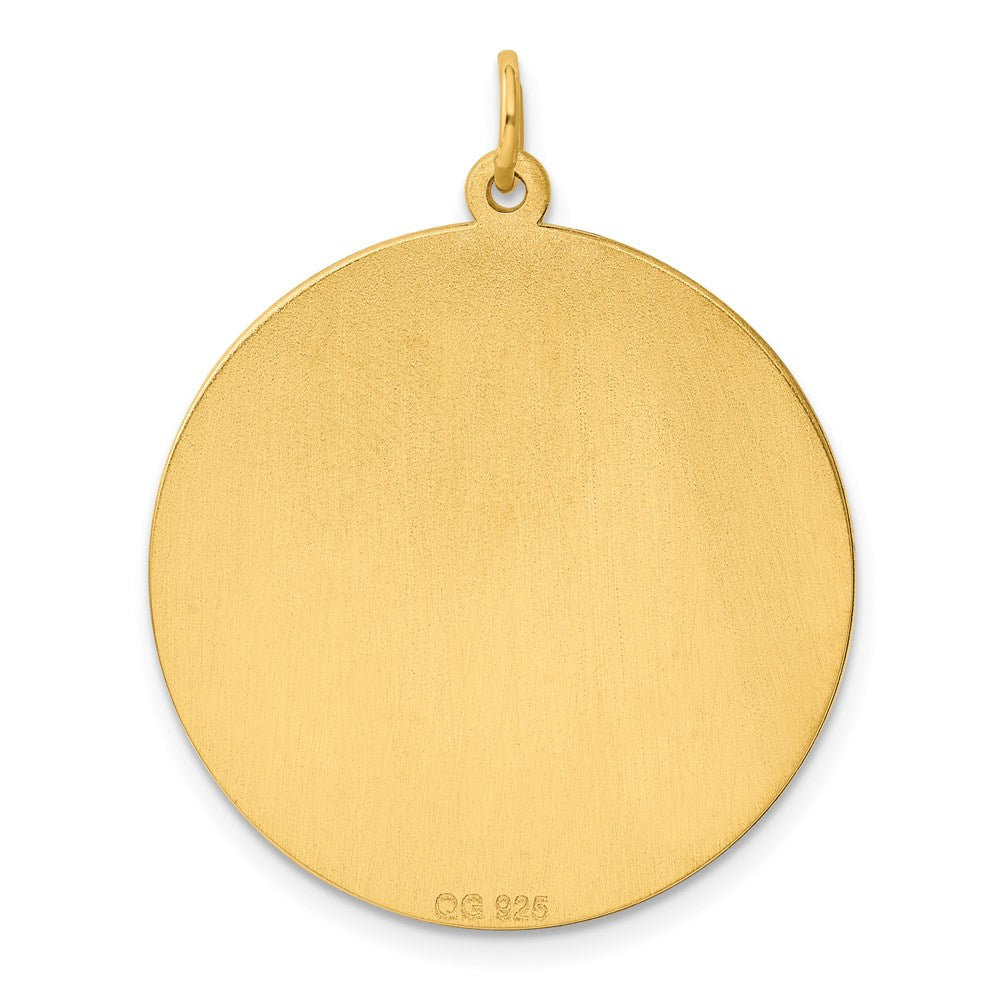 Ss/vergoldet Sterlingsilber Gp Gravierbar Rund Poliert Plättchen Charm