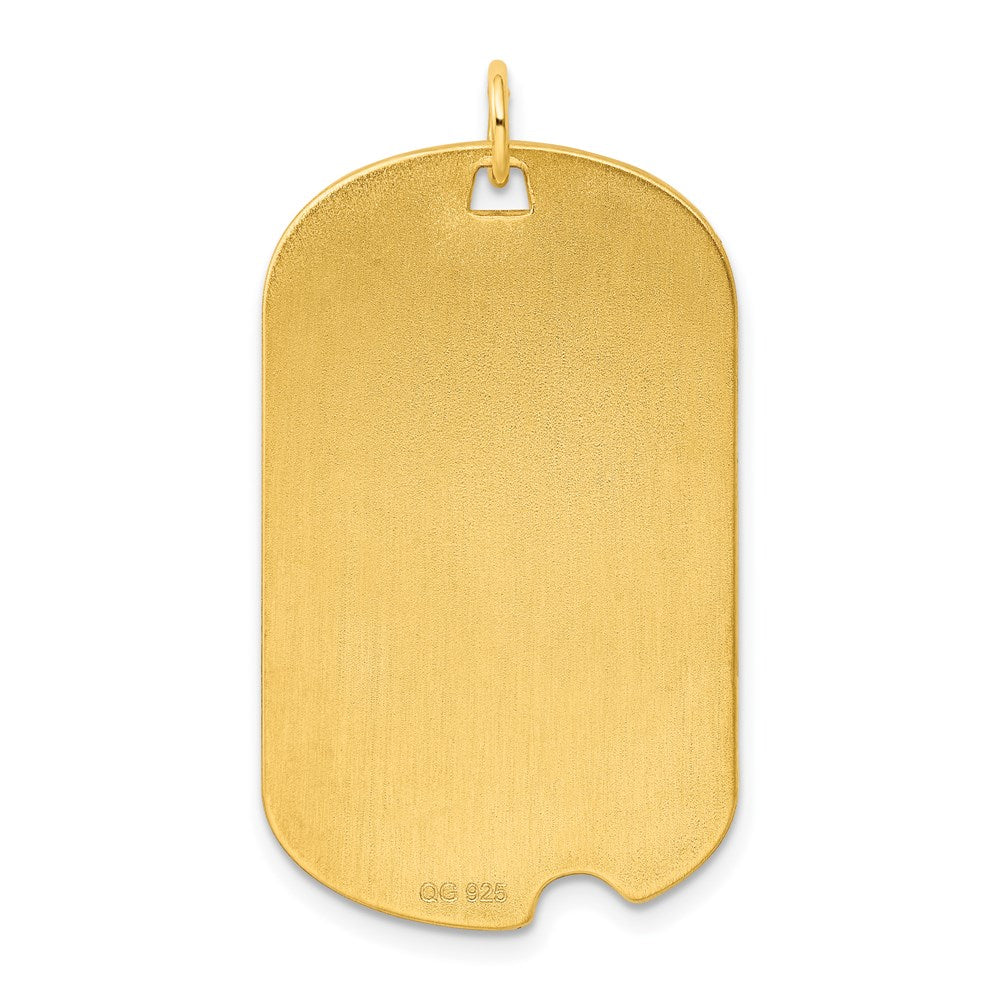 Ss/vergoldet Sterlingsilber Gp Gravierbar Erkennungsmarke Plättchen Charm