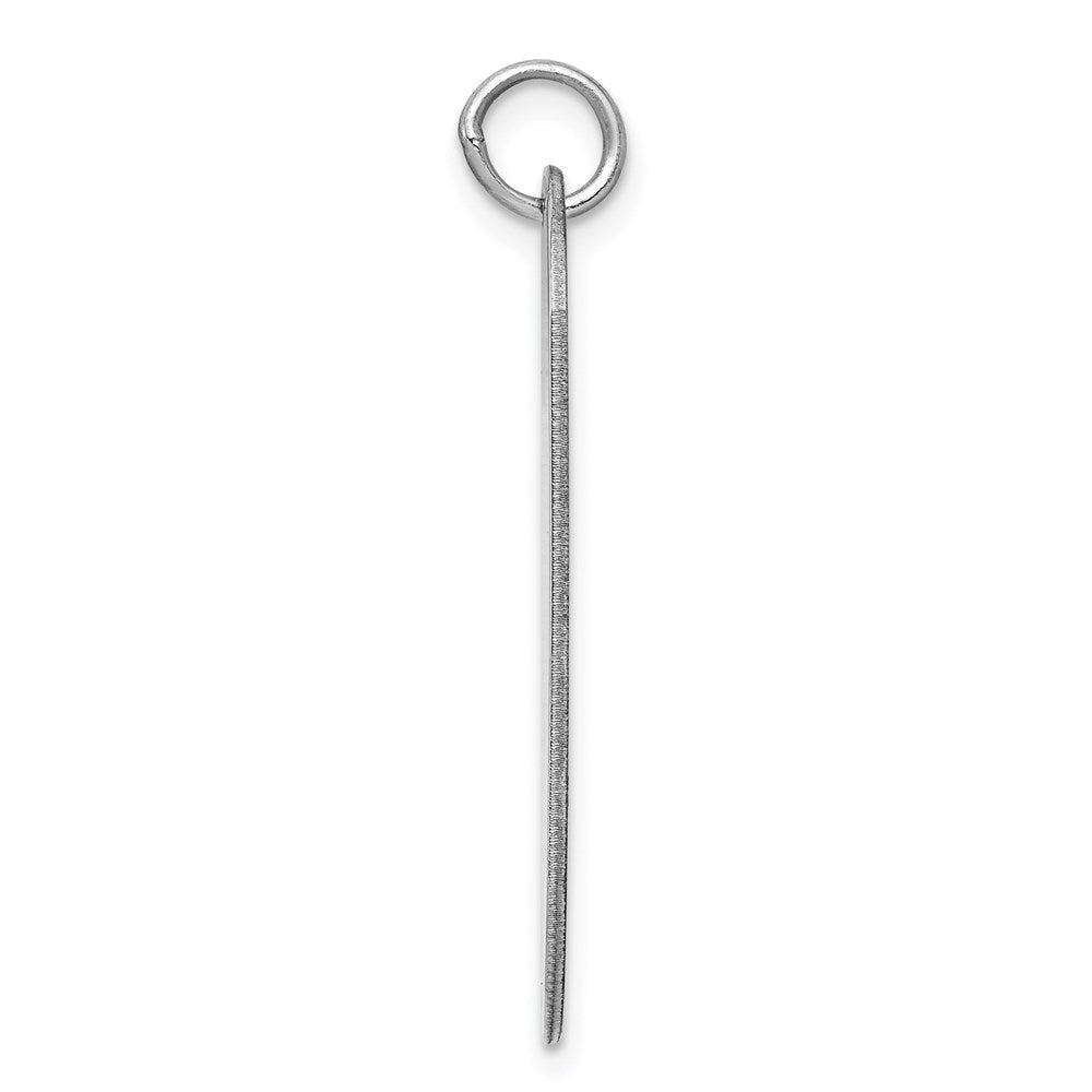 Sterlingsilber Rhod.-plate Eng. Erkennungsmarke Poliert Vorderseite/satin Rückseite Plättchen Charm