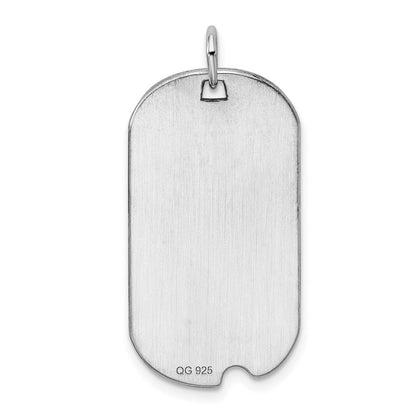 Sterlingsilber Rhod.-plate Eng. Erkennungsmarke Poliert Vorderseite/satin Rückseite Plättchen Charm