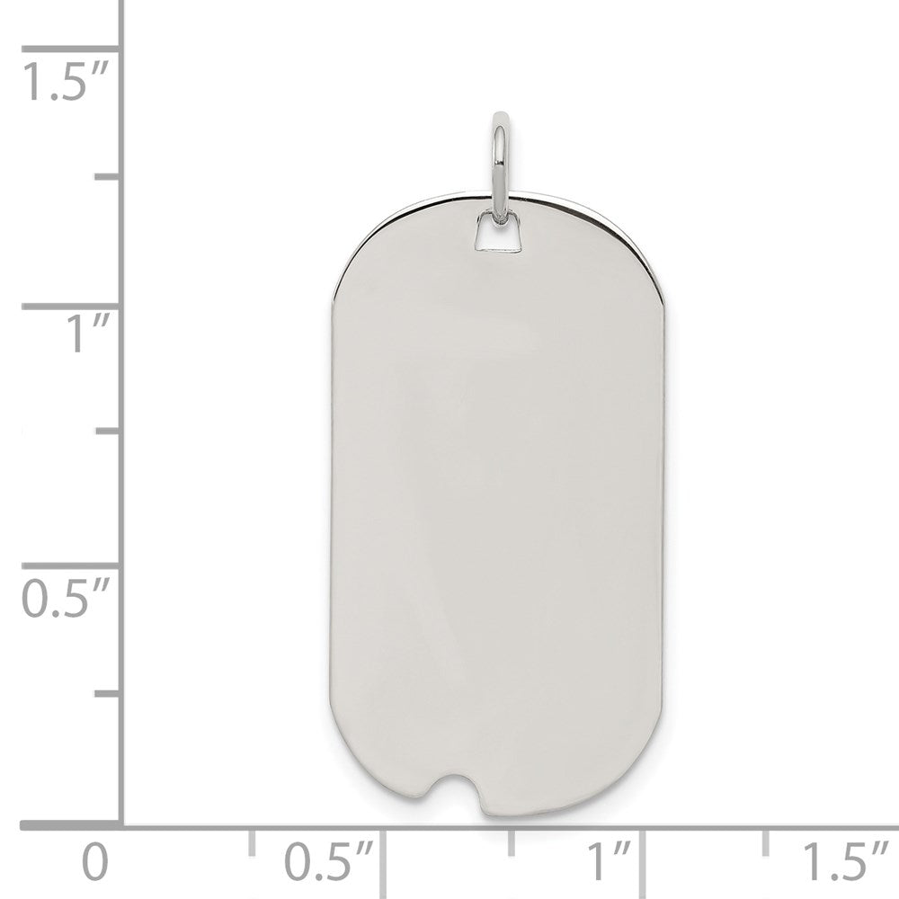 Sterlingsilber Rhod.-plate Eng. Erkennungsmarke Poliert Vorderseite/satin Rückseite Plättchen Charm