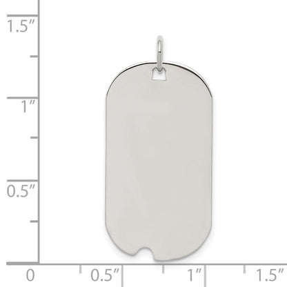 Sterlingsilber Rhod.-plate Eng. Erkennungsmarke Poliert Vorderseite/satin Rückseite Plättchen Charm
