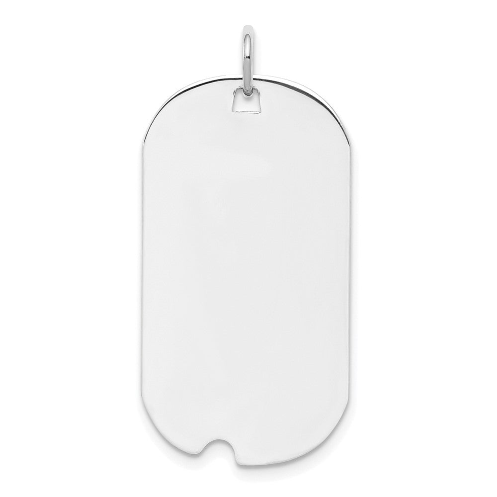 Sterlingsilber Rhod.-plate Eng. Erkennungsmarke Poliert Vorderseite/satin Rückseite Plättchen Charm