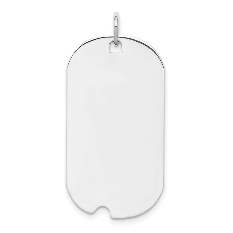 Sterlingsilber Rhod.-plate Eng. Erkennungsmarke Poliert Vorderseite/satin Rückseite Plättchen Charm