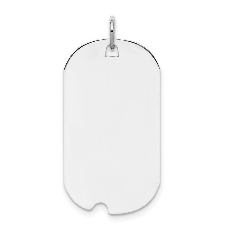 Sterlingsilber Rhod-plate Eng. Erkennungsmarke Poliert Vorderseite/satin Rückseite Plättchen Charm