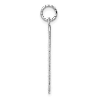 Sterlingsilber Rhod-plate Eng. Rect. Poliert Vorderseite/satin Rückseite Plättchen Charm