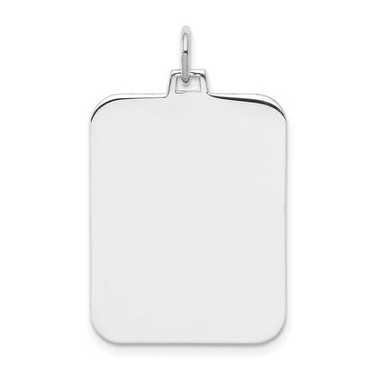 Sterlingsilber Rhod-plate Eng. Rect. Poliert Vorderseite/satin Rückseite Plättchen Charm