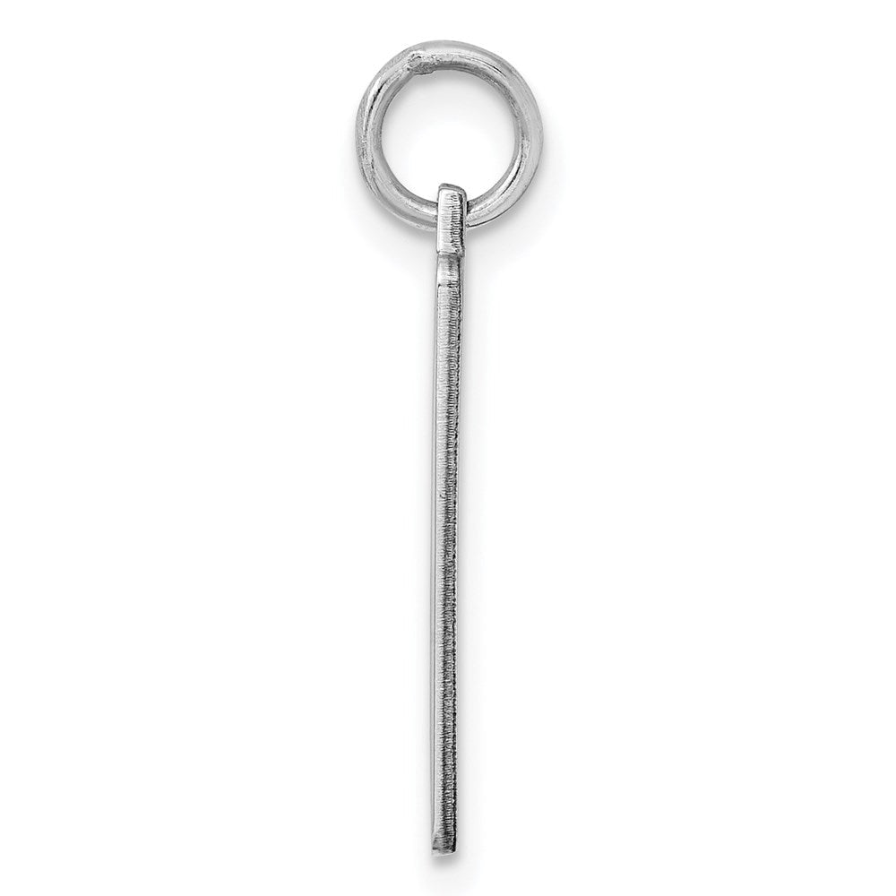 Sterlingsilber Rhod-plate Eng. Rect. Poliert Vorderseite/satin Rückseite Plättchen Charm