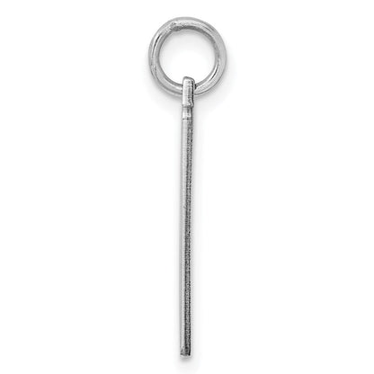 Sterlingsilber Rhod-plate Eng. Rect. Poliert Vorderseite/satin Rückseite Plättchen Charm
