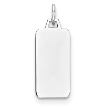 Sterlingsilber Rhod-plate Eng. Rect. Poliert Vorderseite/satin Rückseite Plättchen Charm