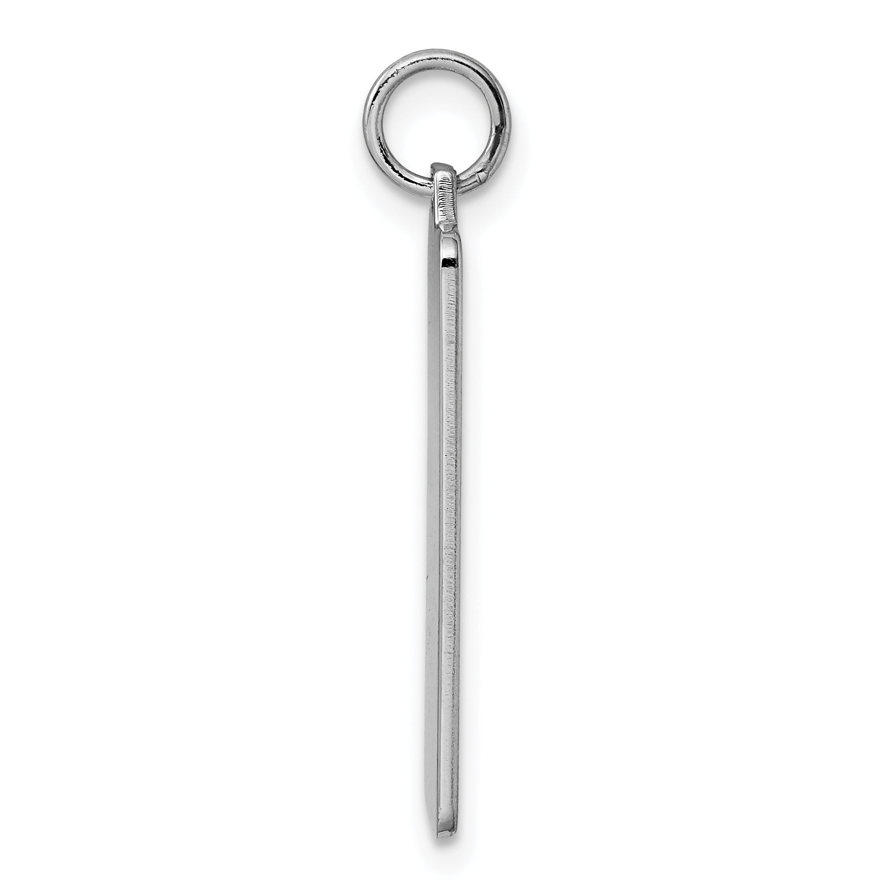 Sterlingsilber Rhod-plate Eng. Rect. Poliert Vorderseite/satin Rückseite Plättchen Charm
