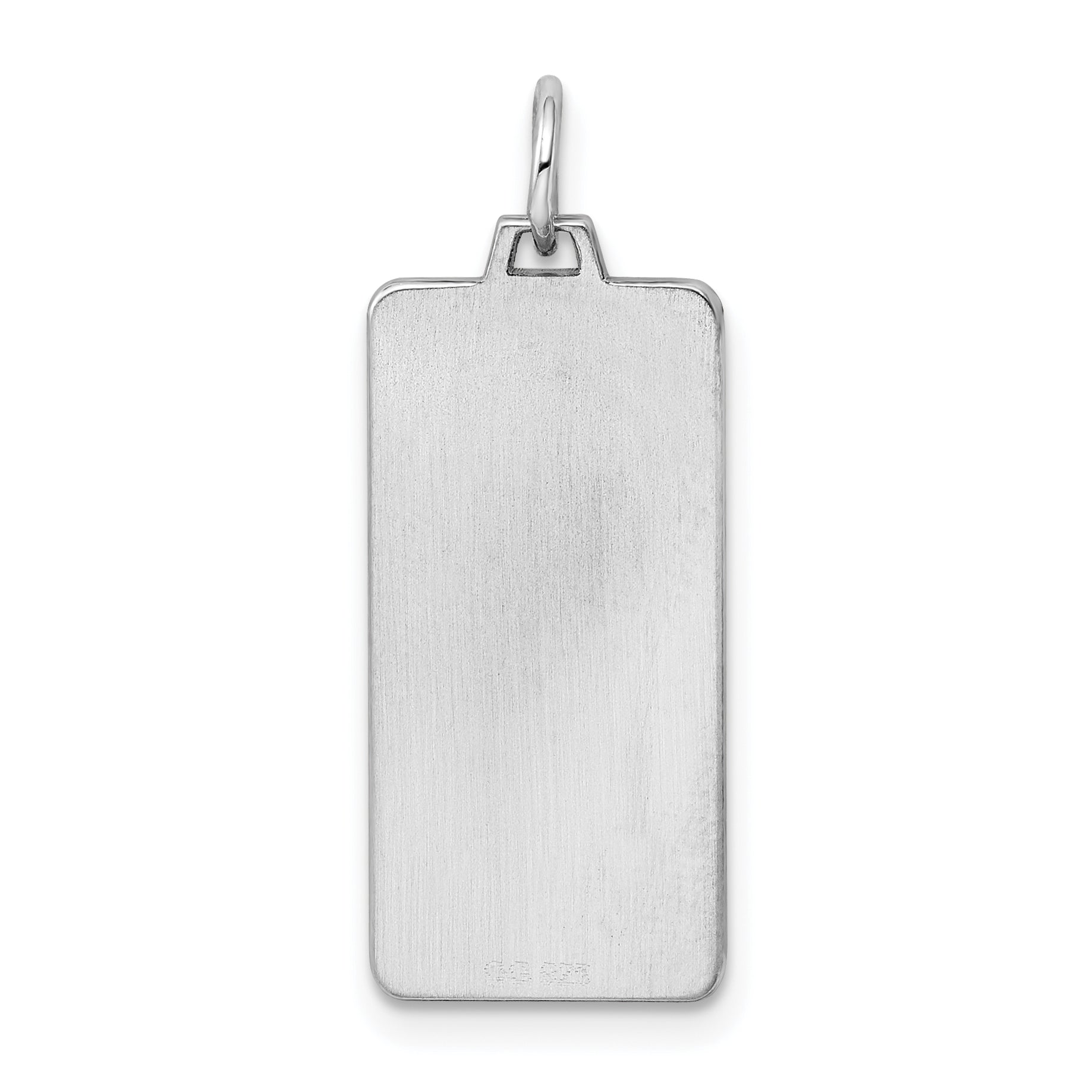 Sterlingsilber Rhod-plate Eng. Rect. Poliert Vorderseite/satin Rückseite Plättchen Charm
